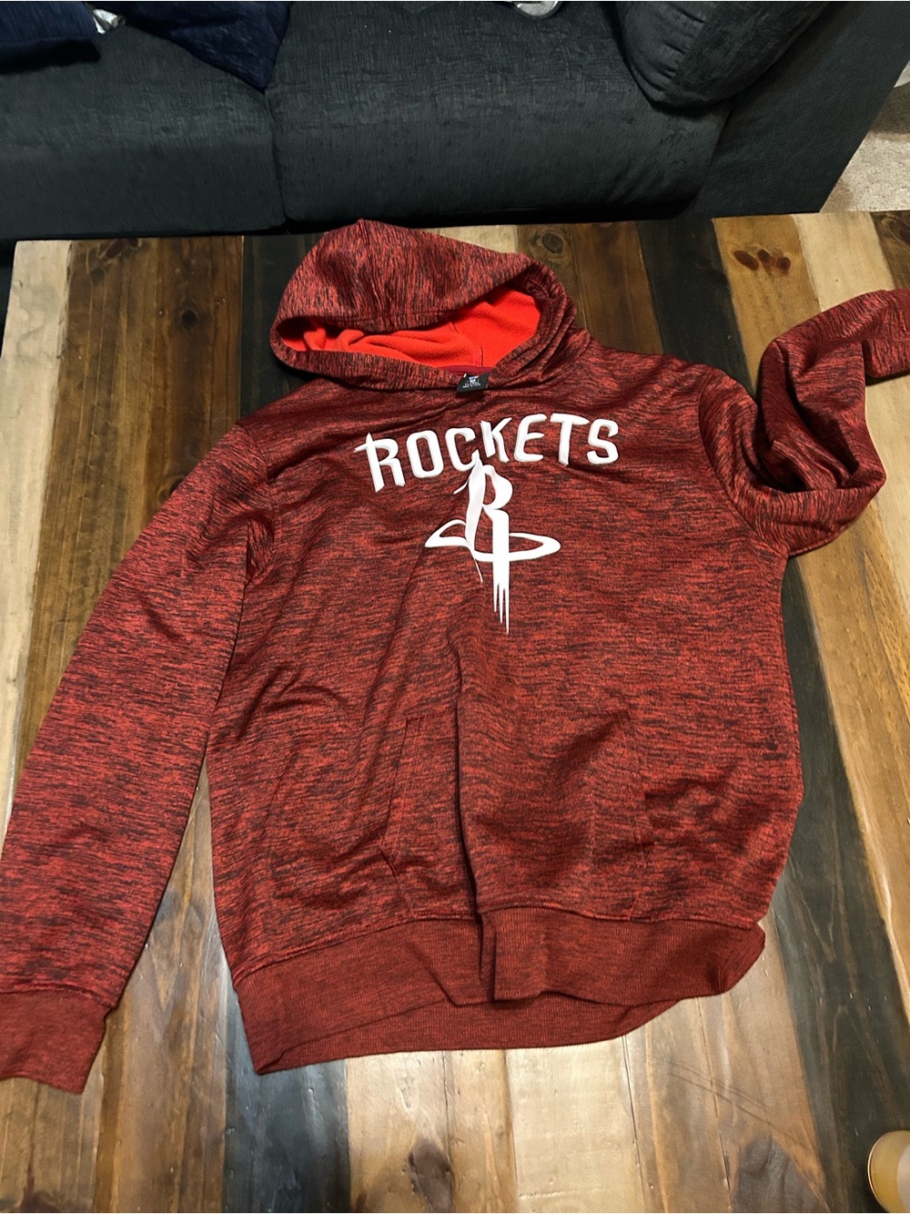NBA Red and Dark Red Marled Pullover Hoodie